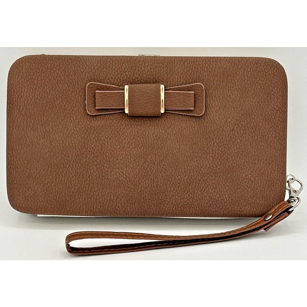 Kelly Belly Wallet Clutch with Wrist Strap‎ Brown 7" x 4" New SKU U183